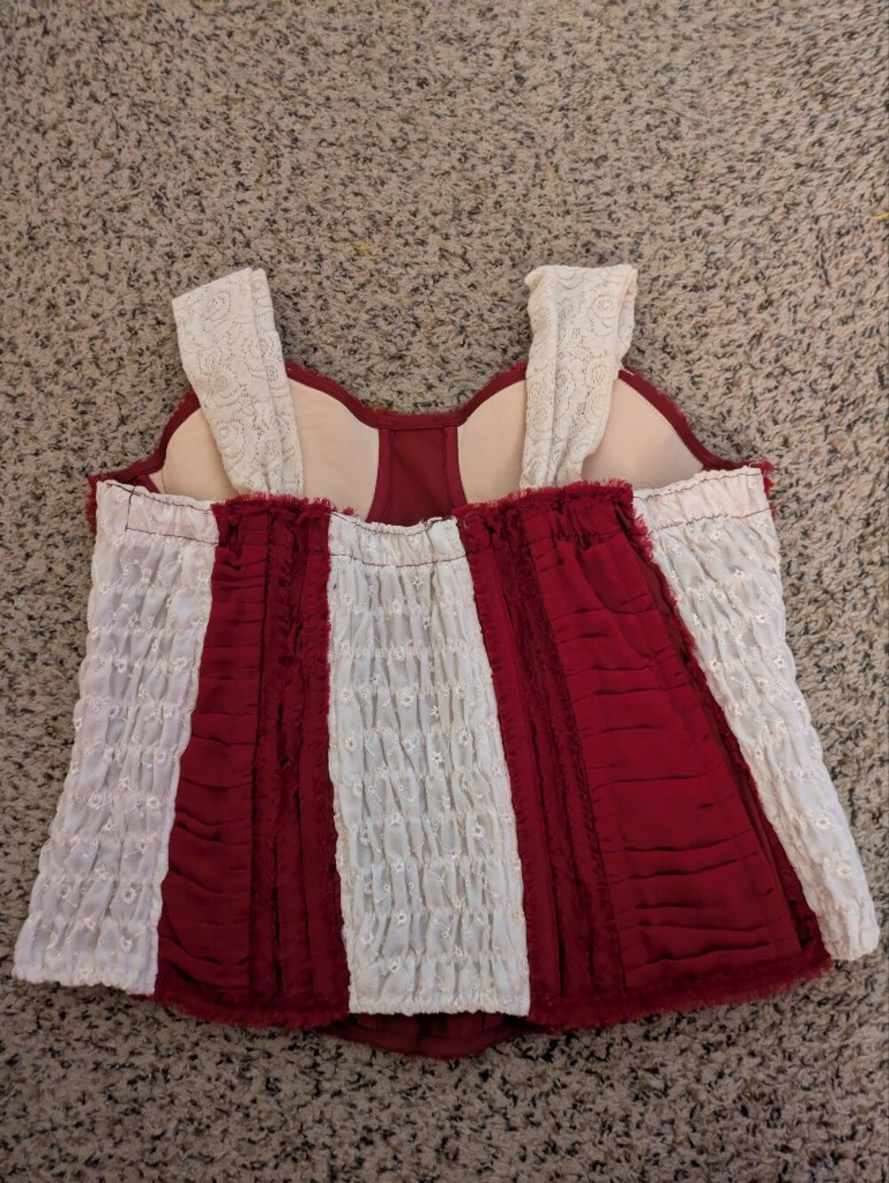 Handmade 36 Inch Bust Red White Corset - Picture 2 of 3